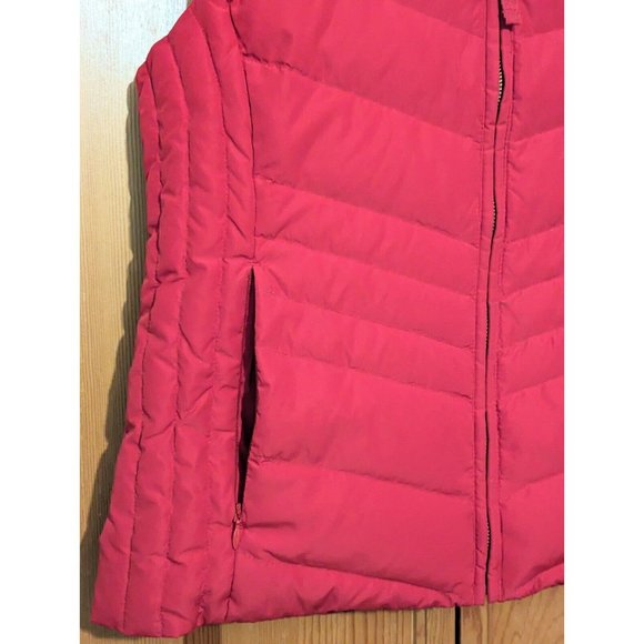 Talbots Puffer Vest Down Detachable Faux Fur Collar Sz Medium Petite - Picture 4 of 7
